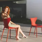 Chaises de jardin design empilables en polypropylène 4 pièces - Love by Vondom Viadurini