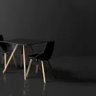 Chaises de salon ou de cuisine en polypropylène et bois - Faz Wood par Vondom Viadurini