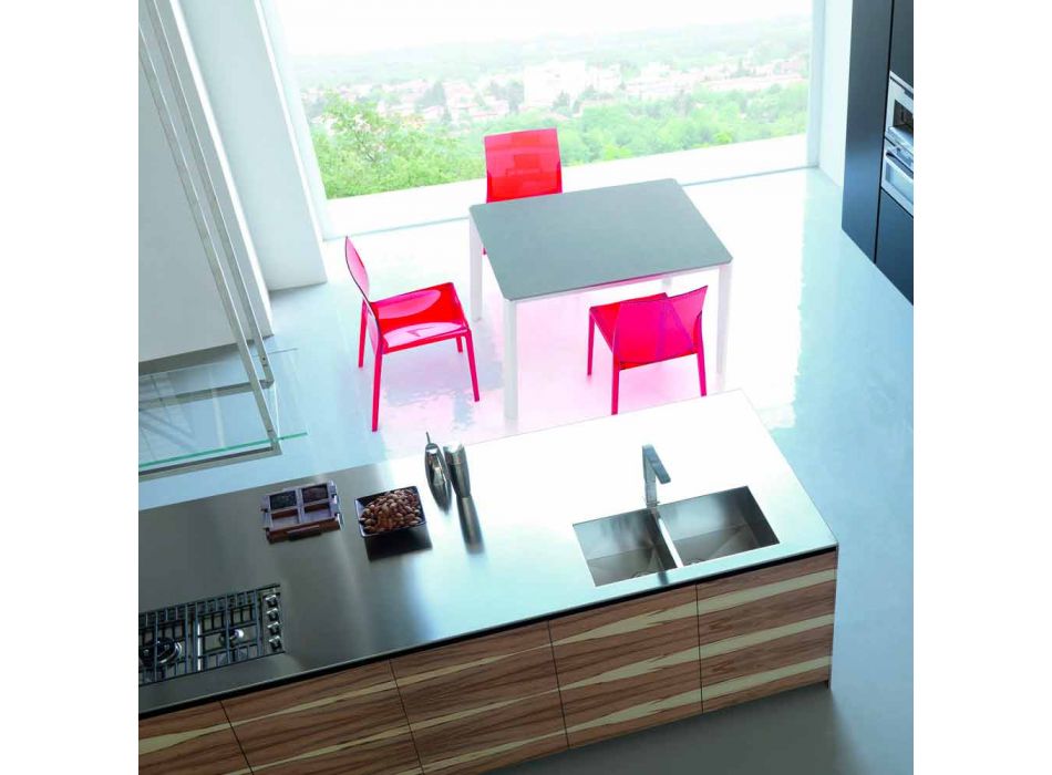 Chaises de salle à manger modernes en polycarbonate coloré 4 pièces design - Radon Viadurini