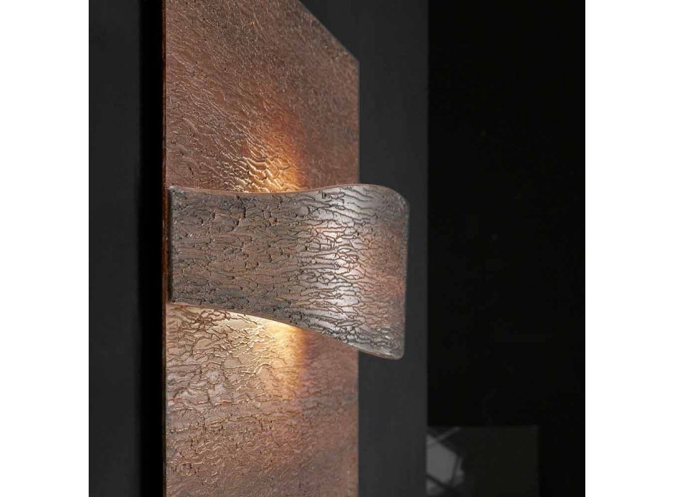 Selene Art &amp; lumière avec des panneaux appliques texture faits à la main Viadurini