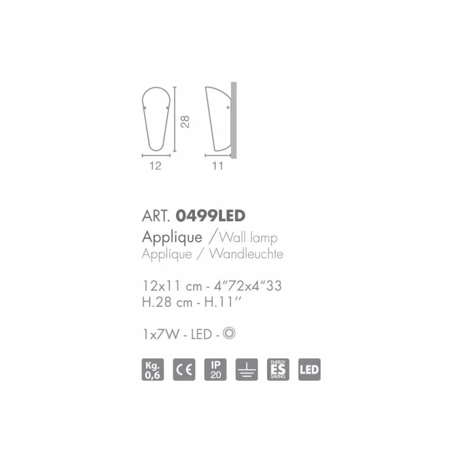 Selene Bloom fait à la main en verre Appliqué en Italie 12x11 H28cm Viadurini