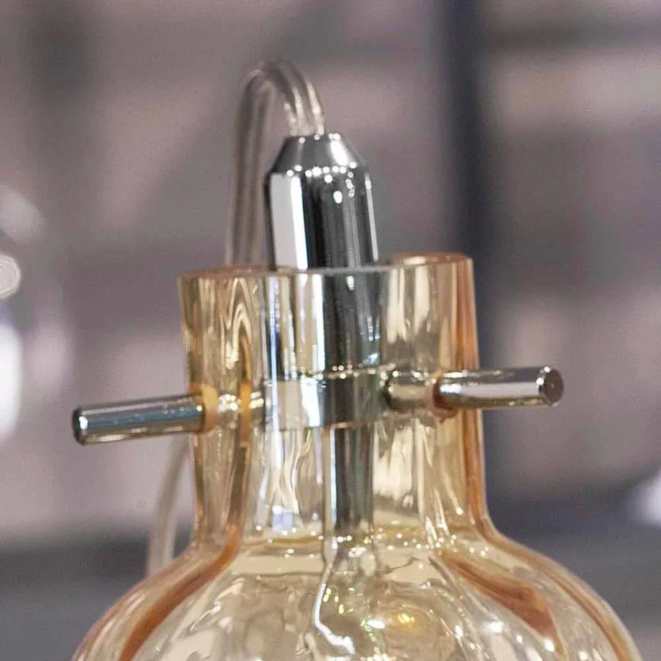 Selene Bossa Nova lampe de table Ø10 H 26cm à l&#39;ambre verre soufflé Viadurini