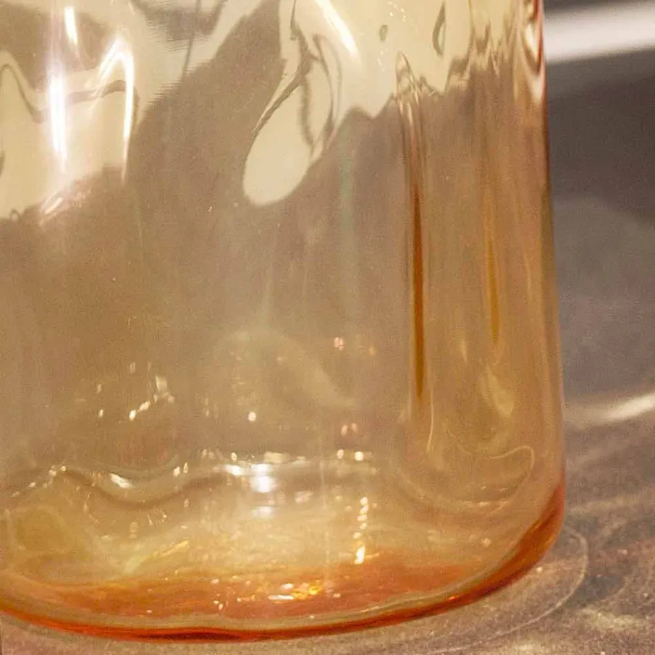 Selene Bossa Nova lampe de table Ø10 H 26cm à l&#39;ambre verre soufflé Viadurini