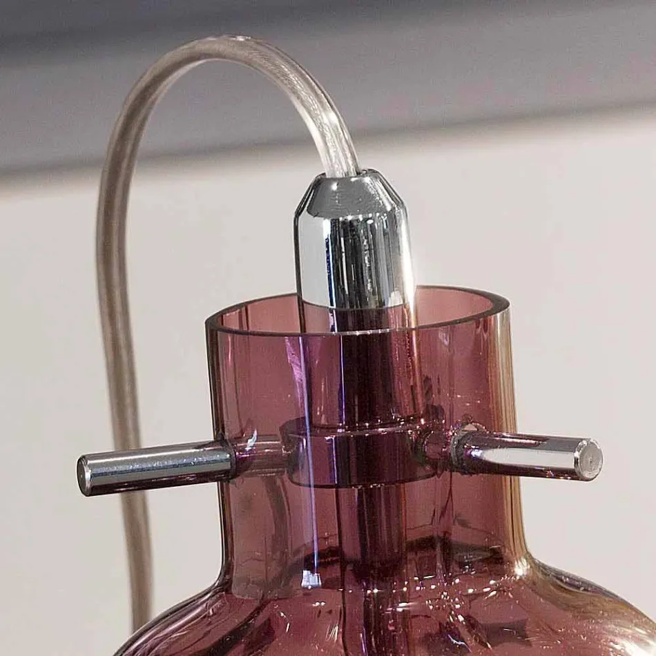 Selene Bossa Nova lampe de table Ø11 H16cm, améthyste en verre soufflé Viadurini