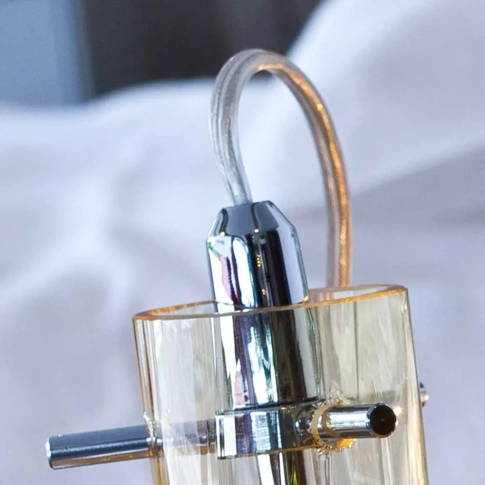 Selene Bossa Nova lampe de table Ø15 H 21cm à l&#39;ambre verre soufflé Viadurini