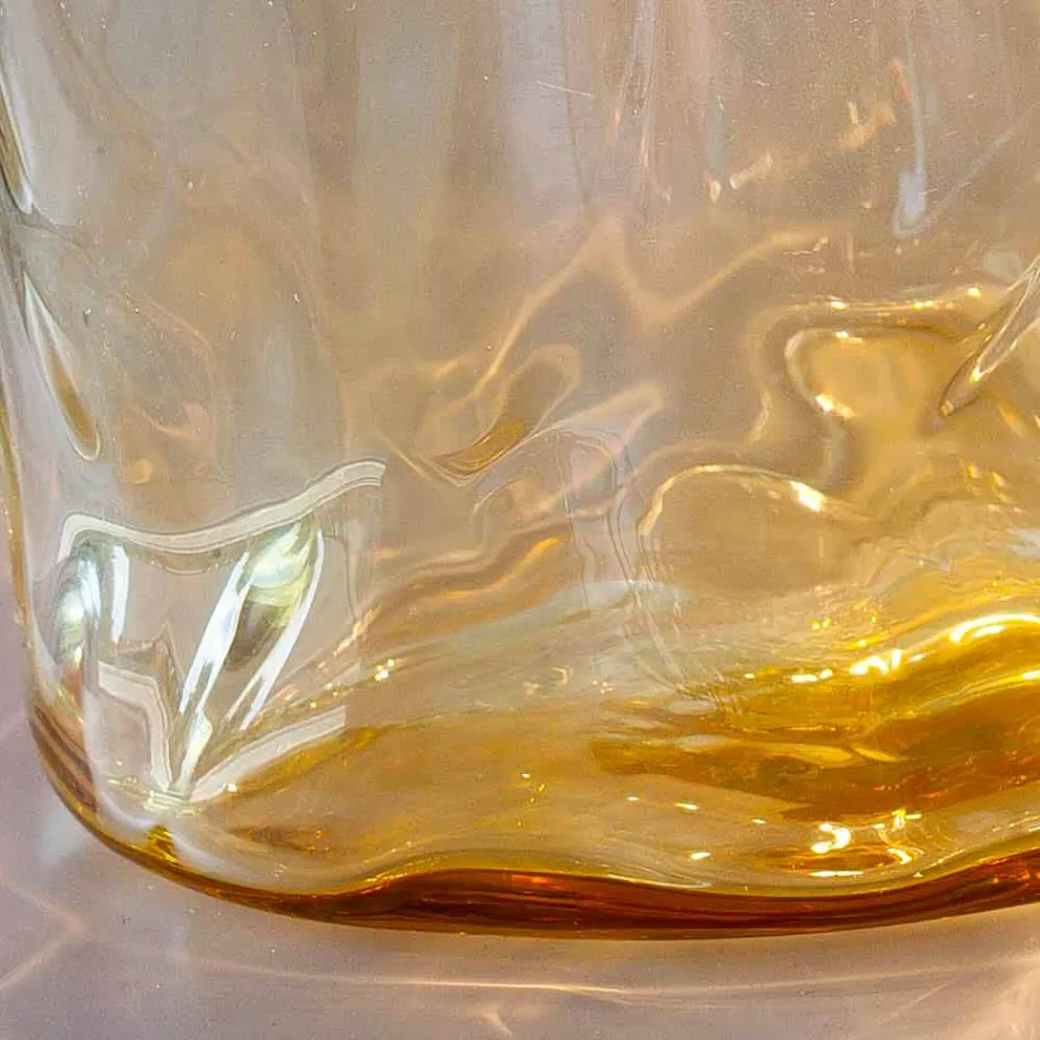 Selene Bossa Nova lampe de table Ø15 H 21cm à l&#39;ambre verre soufflé Viadurini