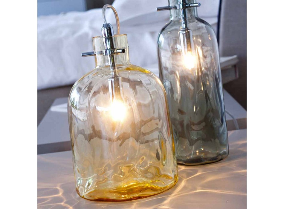 Selene Bossa Nova lampe de table Ø15 H 21cm à l&#39;ambre verre soufflé Viadurini