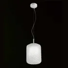 Selene Domino lampe suspension soufflé Ø21 H 27/140 cm verre Viadurini