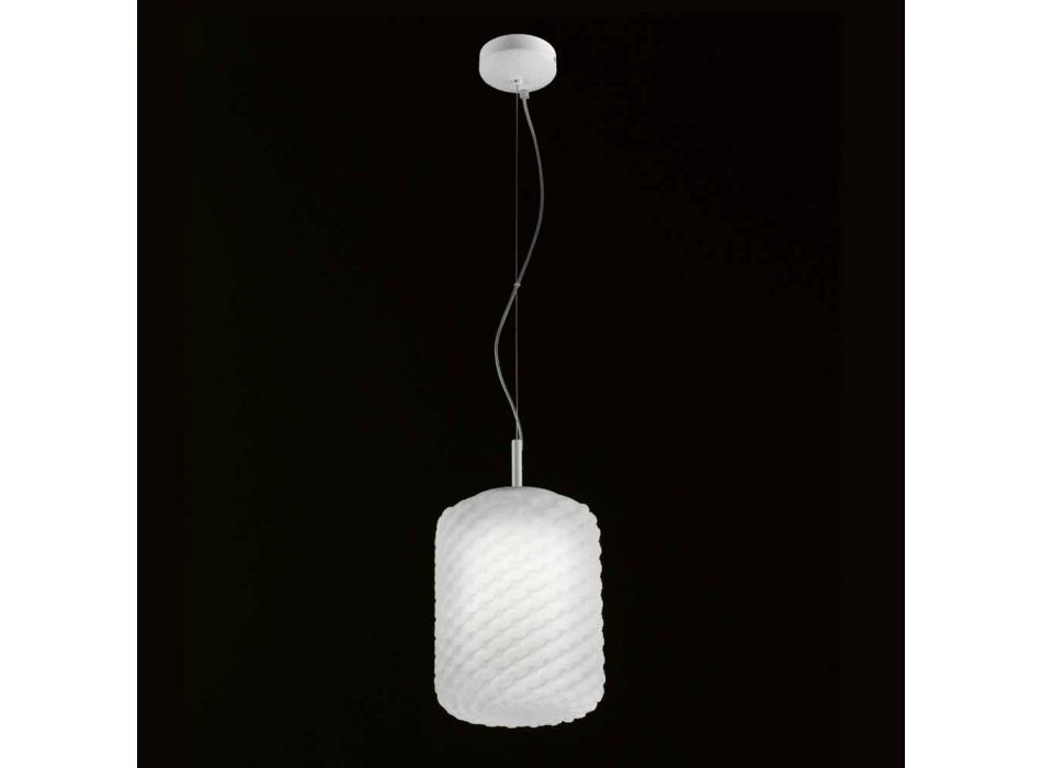 Selene Domino lampe suspension soufflé Ø21 H 27/140 cm verre Viadurini