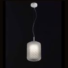 Selene Domino lampe suspension soufflé Ø21 H 27/140 cm verre Viadurini