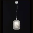 Selene Domino lampe suspension soufflé Ø21 H 27/140 cm verre Viadurini