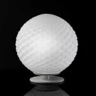 Selene Domino de lampe de table en verre soufflé blanc Ø27 ​​H 30cm Viadurini