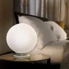 Selene Domino de lampe de table en verre soufflé blanc Ø27 ​​H 30cm Viadurini