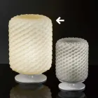 Selene lampe de table Domino Ø21 H30cm, verre soufflé made in Italy Viadurini