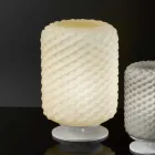Selene lampe de table Domino Ø21 H30cm, verre soufflé made in Italy Viadurini