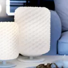 Selene lampe de table Domino Ø21 H30cm, verre soufflé made in Italy Viadurini