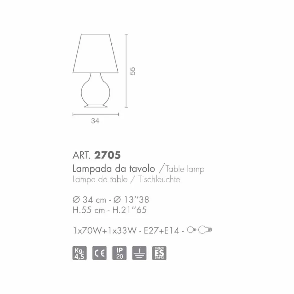 Selene lampe Toujours tableau en verre soufflé blanc Ø34 H 55cm Viadurini