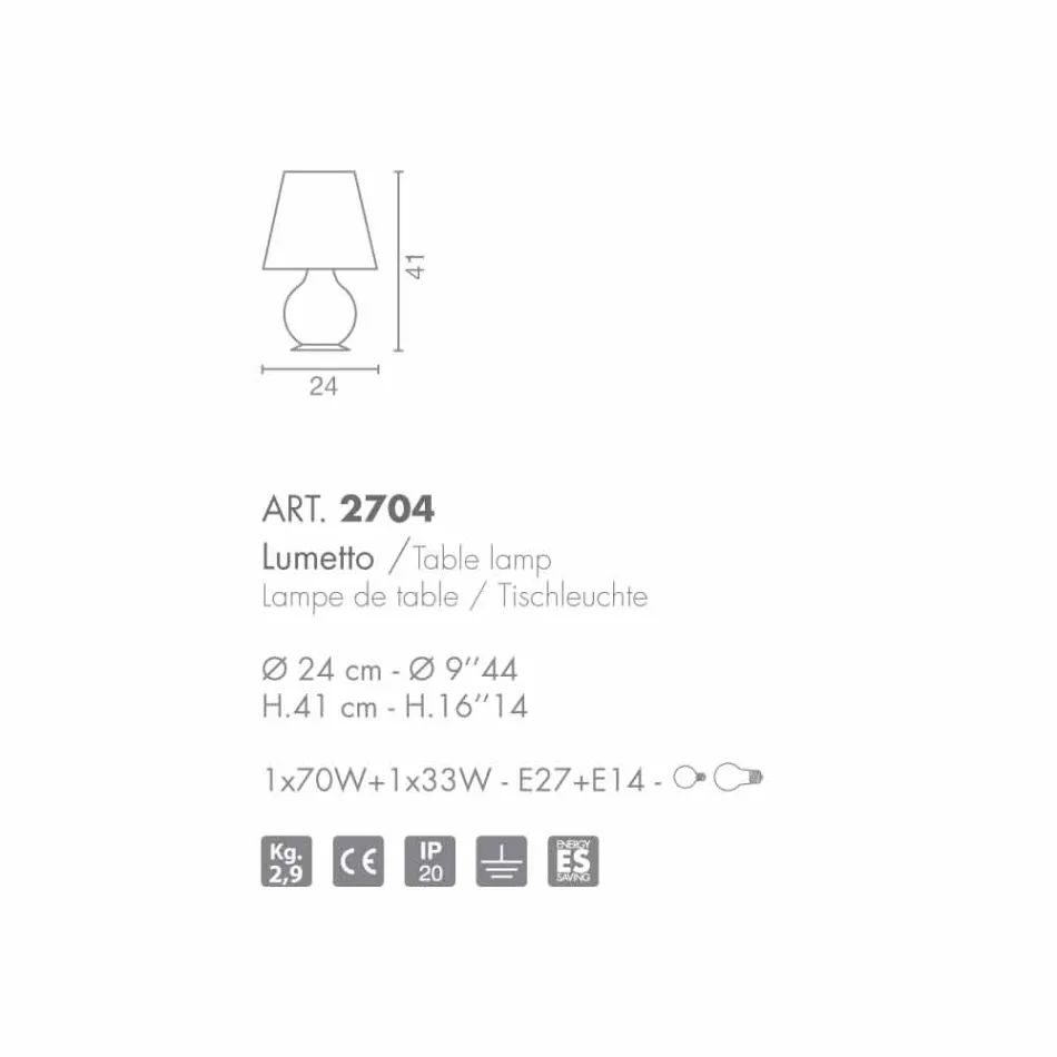 Selene toujours lumetto Ø24 H41cm, verre soufflé fabriqué en Italie Viadurini