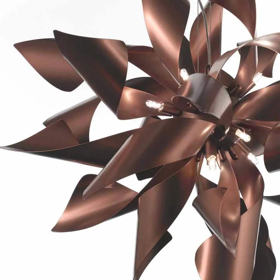 Selene Ginger lampda à la suspension métallique fabriqué en Italie Ø80 H200cm Viadurini