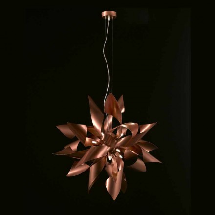Selene Ginger lampda à la suspension métallique fabriqué en Italie Ø80 H200cm Viadurini