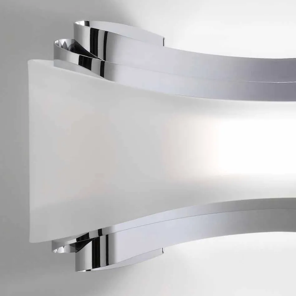 Selene Ionica 32x10 acier Appliqué H16cm et verre fabriqué en Italie Viadurini