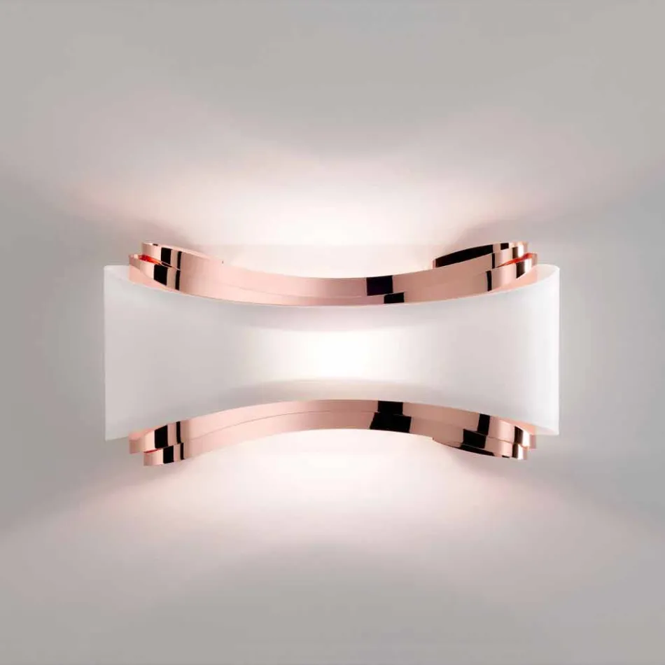 Selene Ionica 32x10 acier Appliqué H16cm et verre fabriqué en Italie Viadurini