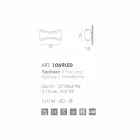 Selene Ionica 32x10 acier Appliqué H16cm et verre fabriqué en Italie Viadurini