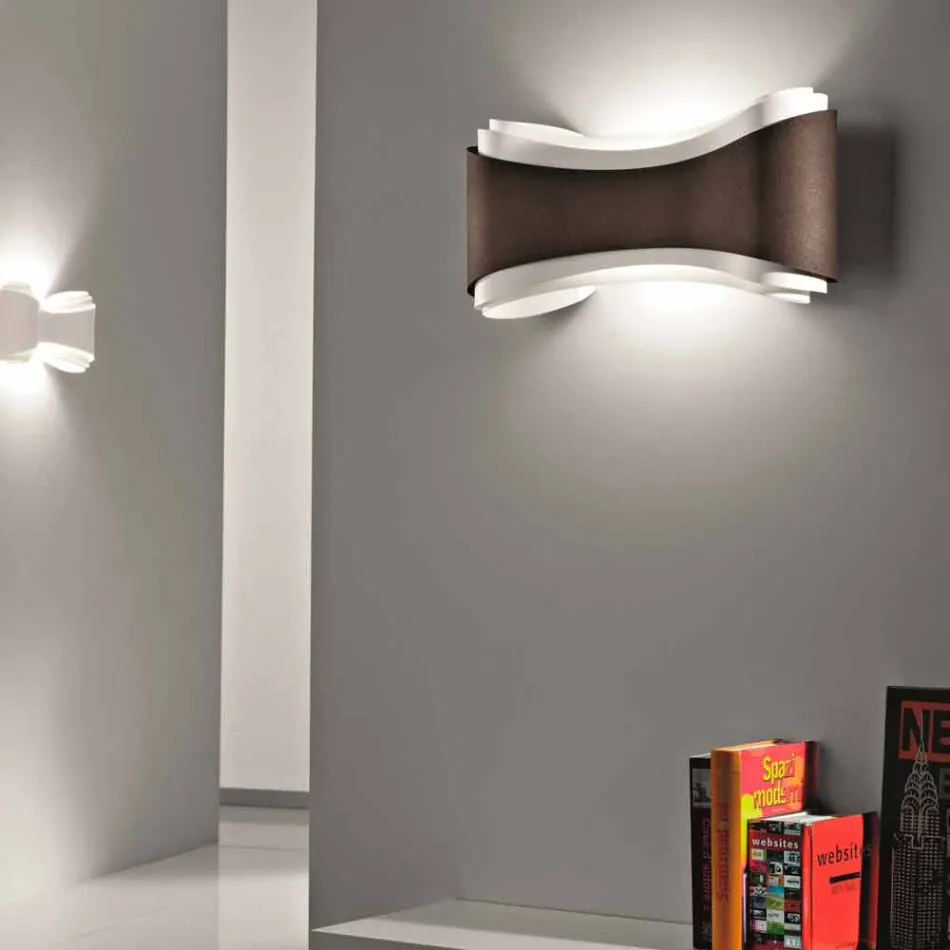 lampe murale Selene Ionica fabriqué en Italie, 40x12H20cm, acier et verre Viadurini