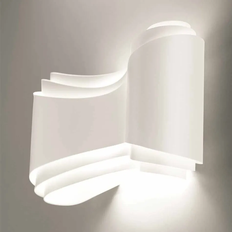lampe murale Selene Ionica fabriqué en Italie, 40x12H20cm, acier et verre Viadurini