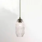 Selene lampe suspension Origami verre soufflé Ø16 H 30 / 140cm Viadurini