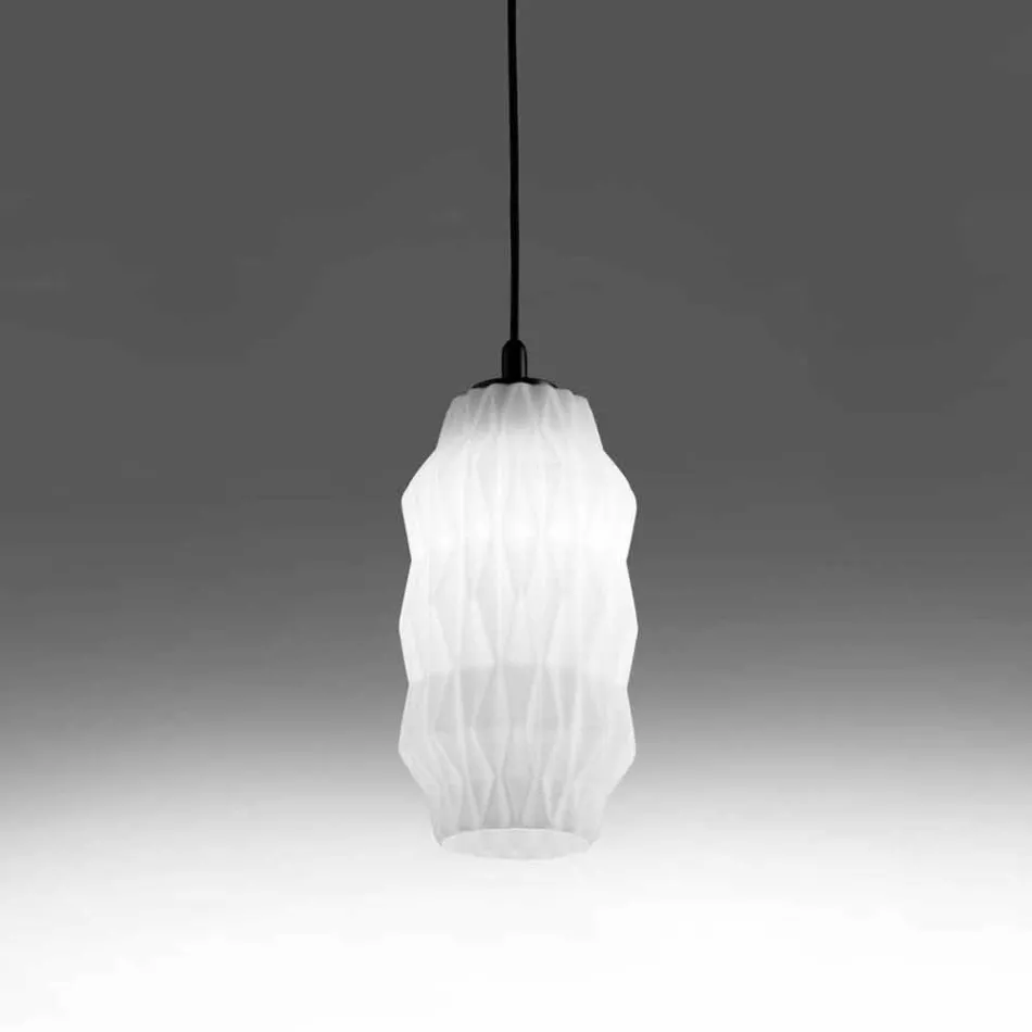 Selene lampe suspension Origami verre soufflé Ø16 H 30 / 140cm Viadurini