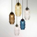 Selene Origami lampe suspendue en verre soufflé  Ø16 H 30/140cm