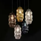 Selene lampe suspension Origami verre soufflé Ø16 H 30 / 140cm Viadurini