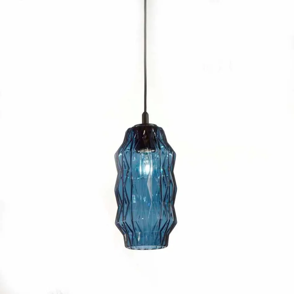 Selene lampe suspension Origami verre soufflé Ø16 H 30 / 140cm Viadurini