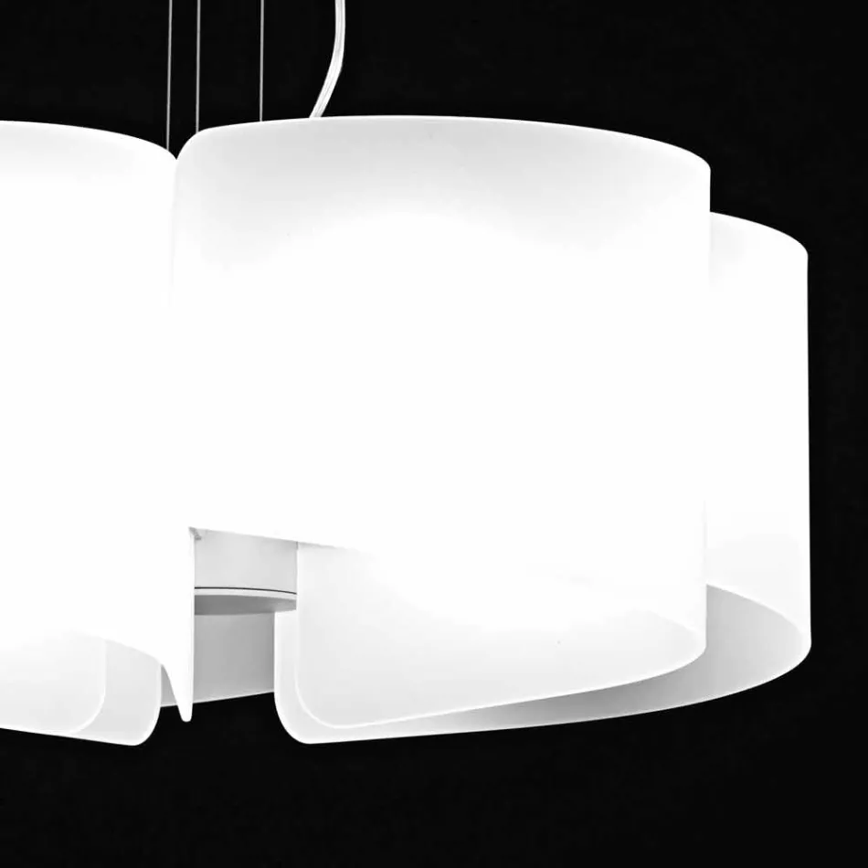 Lampe suspension de cristaux blancs Selene Papiro Ø65 x H 140 cm Viadurini