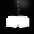 Selene Papiro  lampe suspendue blanche en cristal Ø65 x H140 cm