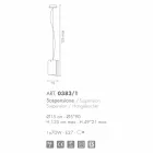 Selene Papyrus lampe moderne pendentif en cristal Ø15 H 125cm Viadurini