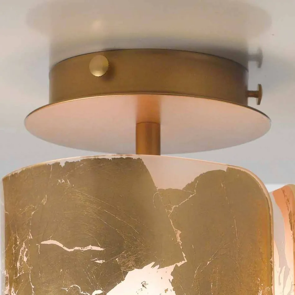 plafonnier Selene Papiro cristal Ø15 H30cm, fabriqué en Italie Viadurini