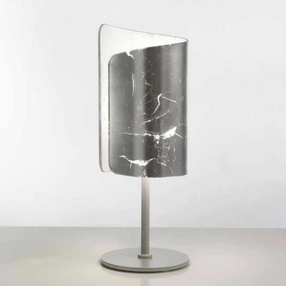Selene Papiro lampe de table design cristal Ø15 H38cm Viadurini