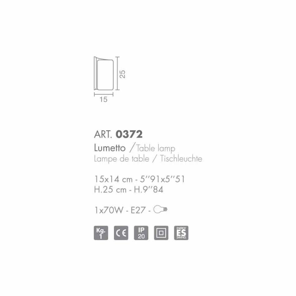 Selene cristal lampe de table Papiro made in Italy 15x14xH25cm Viadurini