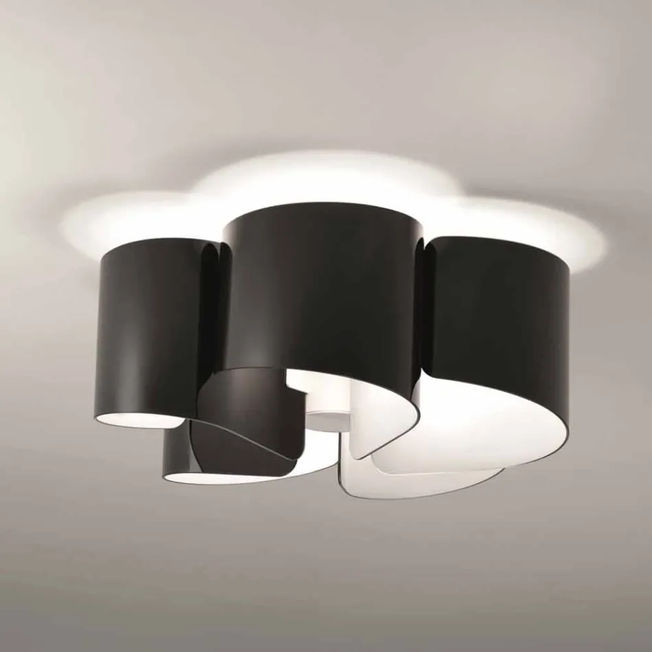 plafonnier Selene Papiro cristal moderne Ø65 H28cm, made in Italy Viadurini