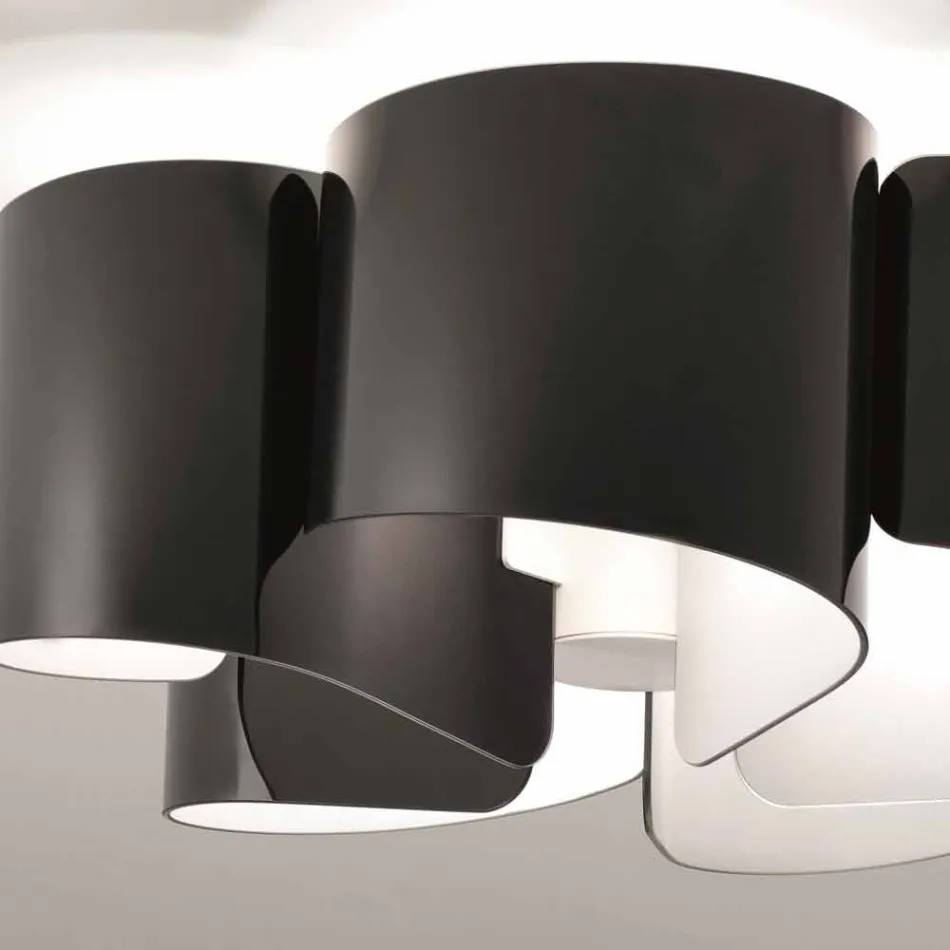 plafonnier Selene Papiro cristal moderne Ø65 H28cm, made in Italy Viadurini