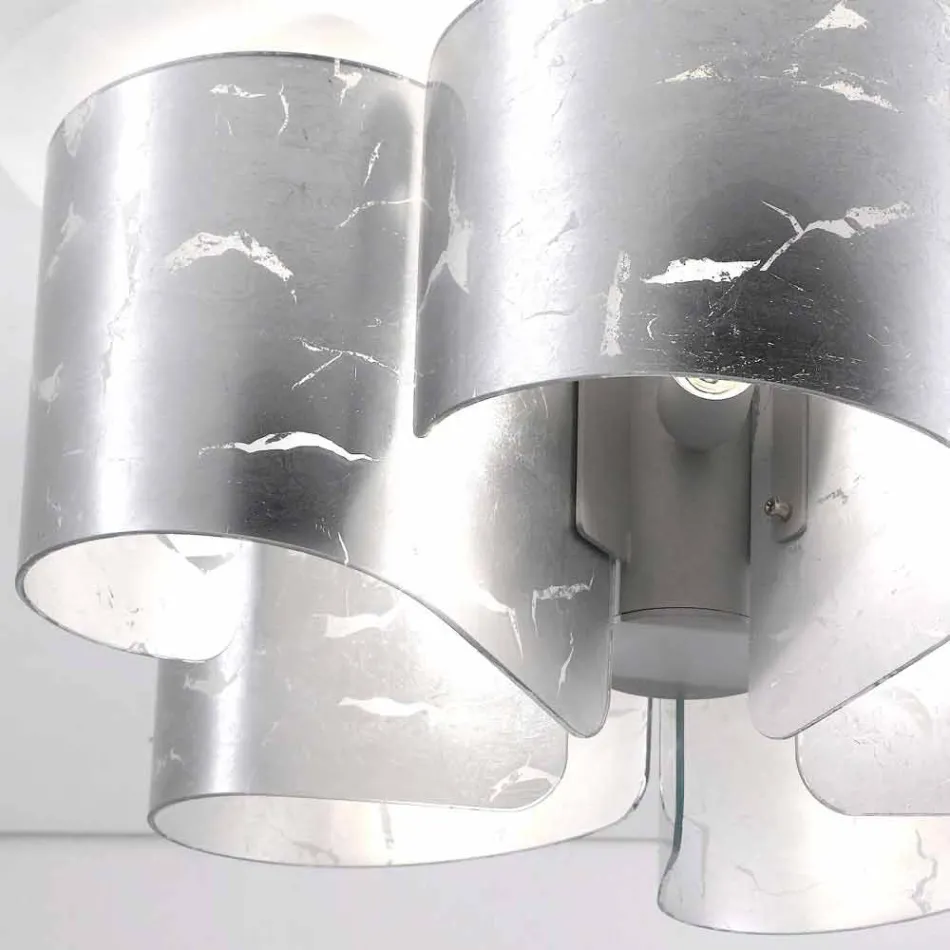 plafonnier Selene Papiro cristal moderne Ø65 H28cm, made in Italy Viadurini