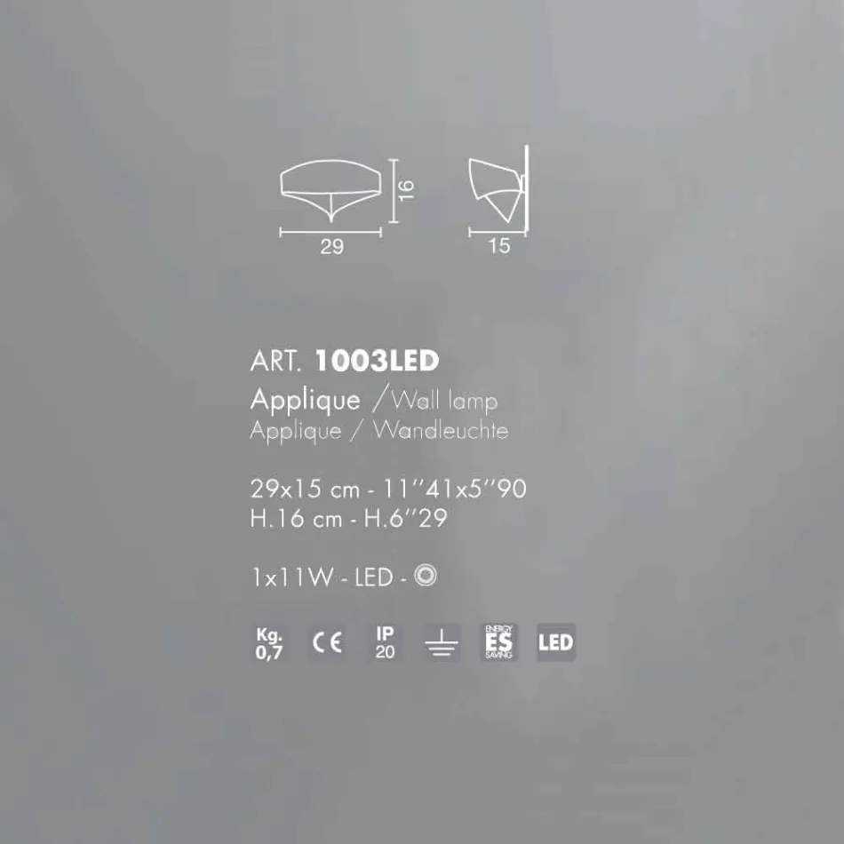 Selene bouclier en acier peint Appliqué design moderne Viadurini