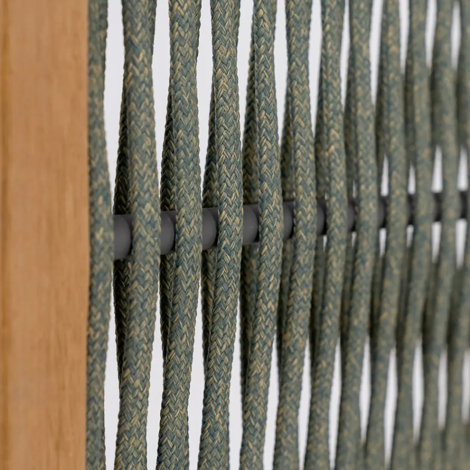 Séparateur extérieur en Teck, Aluminium et Tissage de Corde - Vision Viadurini