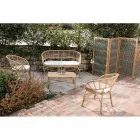 Séparateur extérieur en Teck, Aluminium et Tissage de Corde - Vision Viadurini