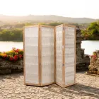 Séparateur extérieur en Teck, Aluminium et Tissage de Corde - Vision Viadurini