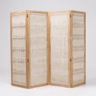 Séparateur extérieur en Teck, Aluminium et Tissage de Corde - Vision Viadurini