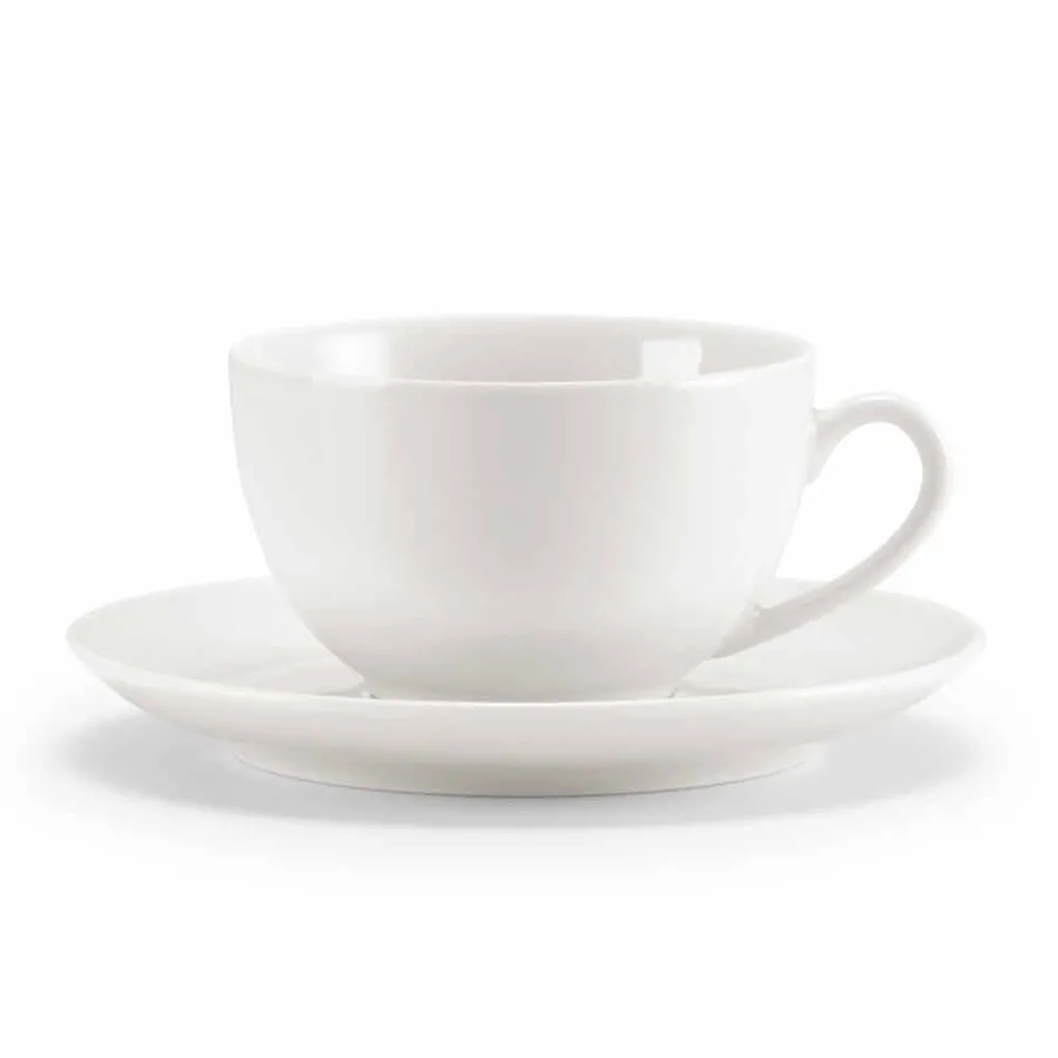 Ensemble de 18 tasses à thé avec sucrier et plateau en porcelaine - Lucerne Viadurini