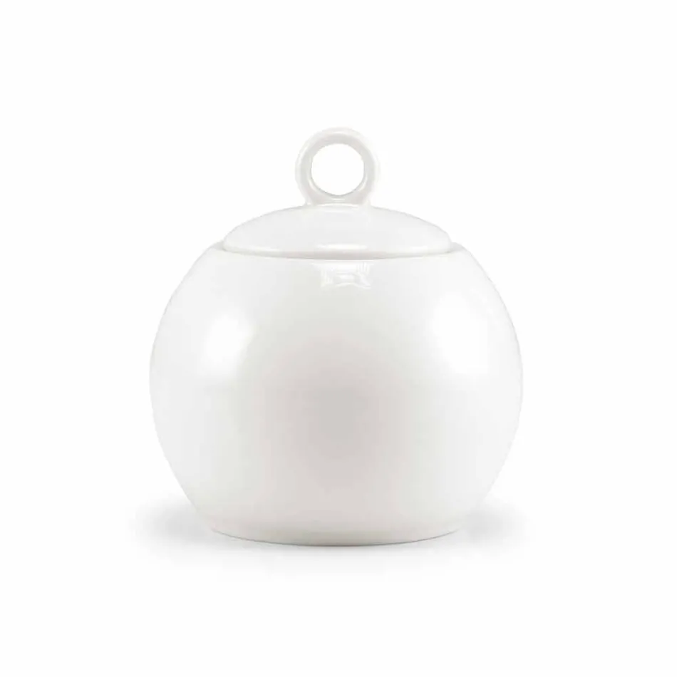 Ensemble de 18 tasses à thé avec sucrier et plateau en porcelaine - Lucerne Viadurini